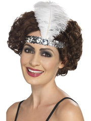 Flapper Headband, Silver 1