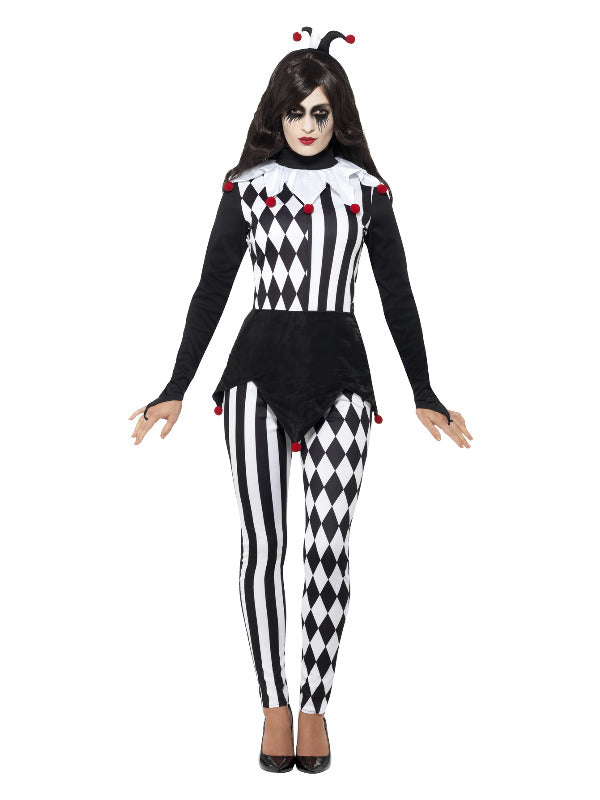 Female Jester Costume, Black - 2