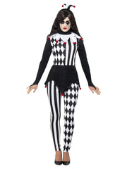 Female Jester Costume, Black - 1