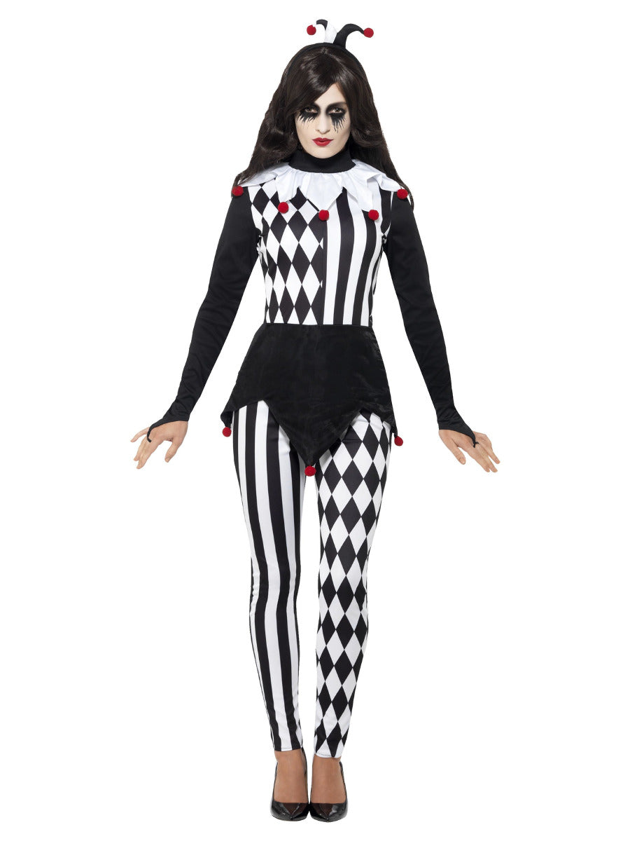 Female Jester Costume, Black - 1