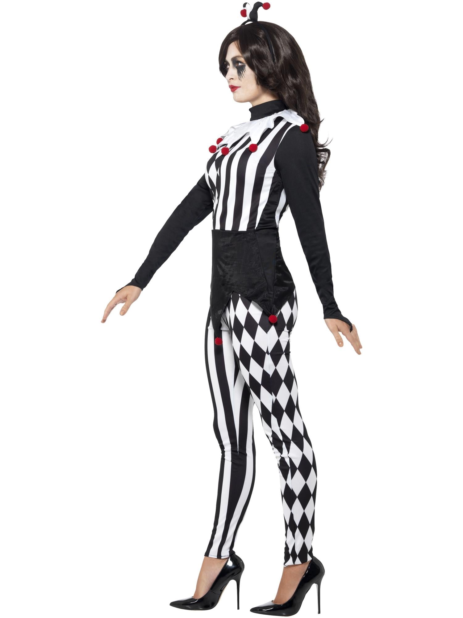Female Jester Costume, Black 3