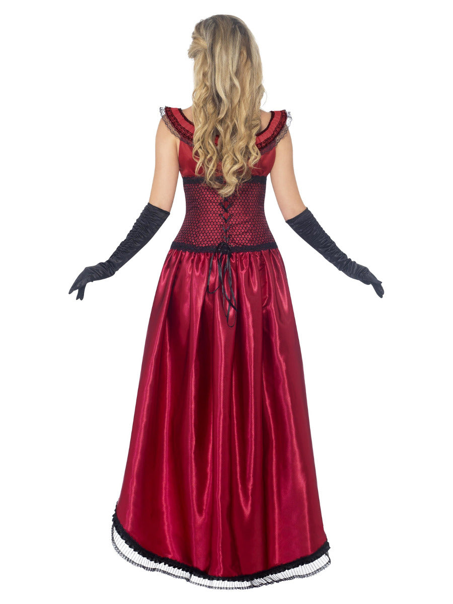 Deluxe Western Authentic Brothel Babe Costume, Bur - 3