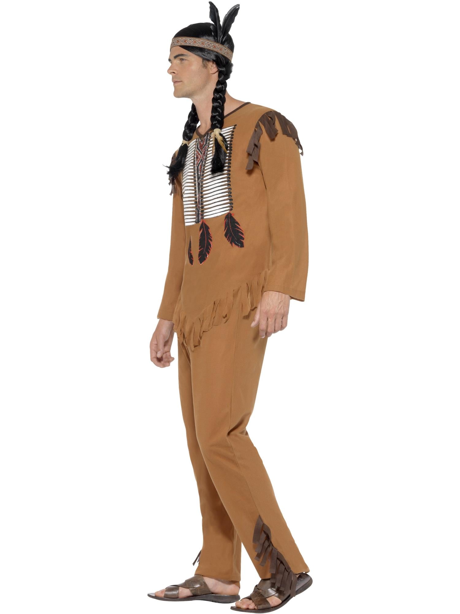 Native American Inspired Warrior Costume, Brown 3