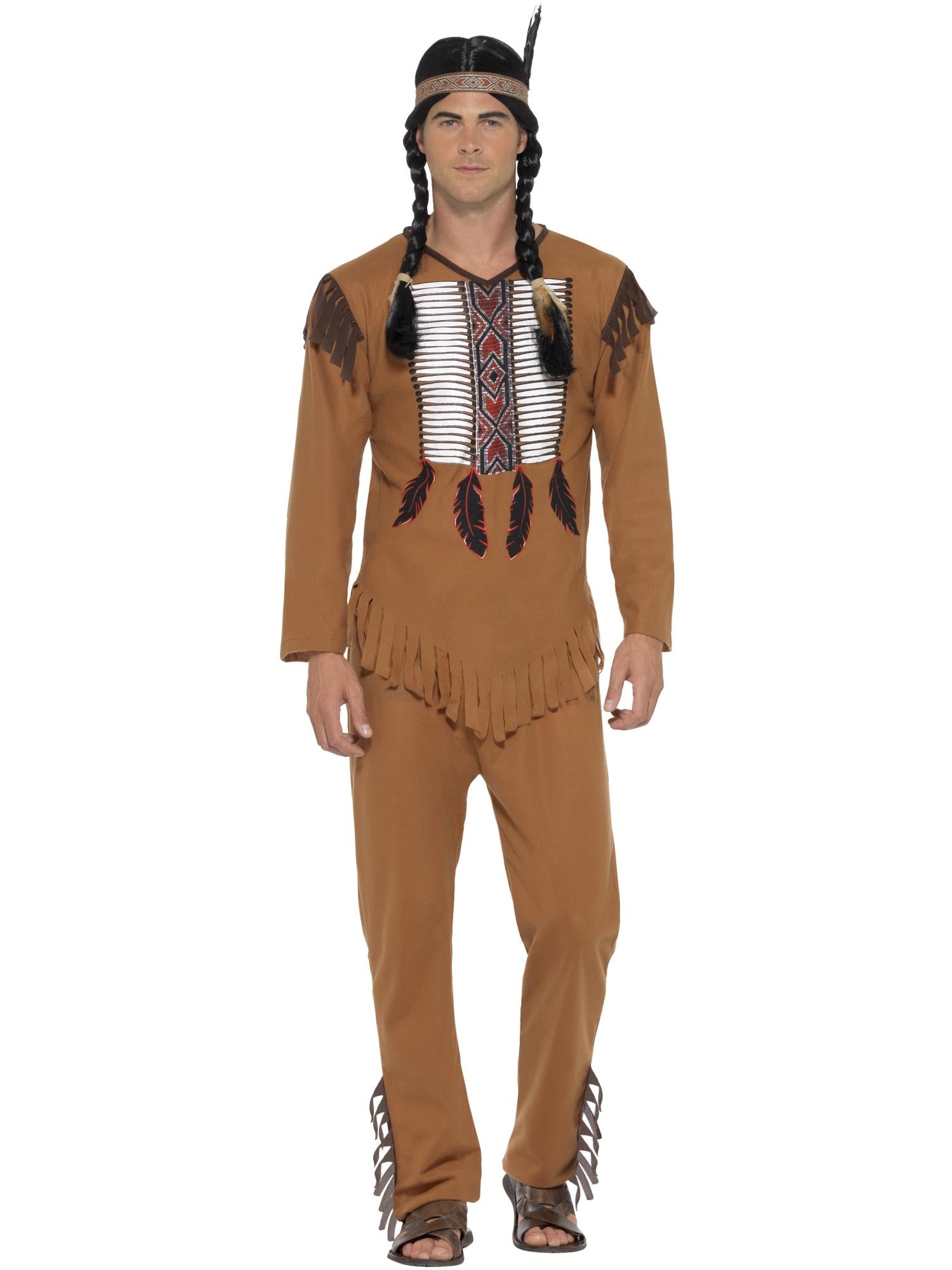 Native American Inspired Warrior Costume, Brown 1