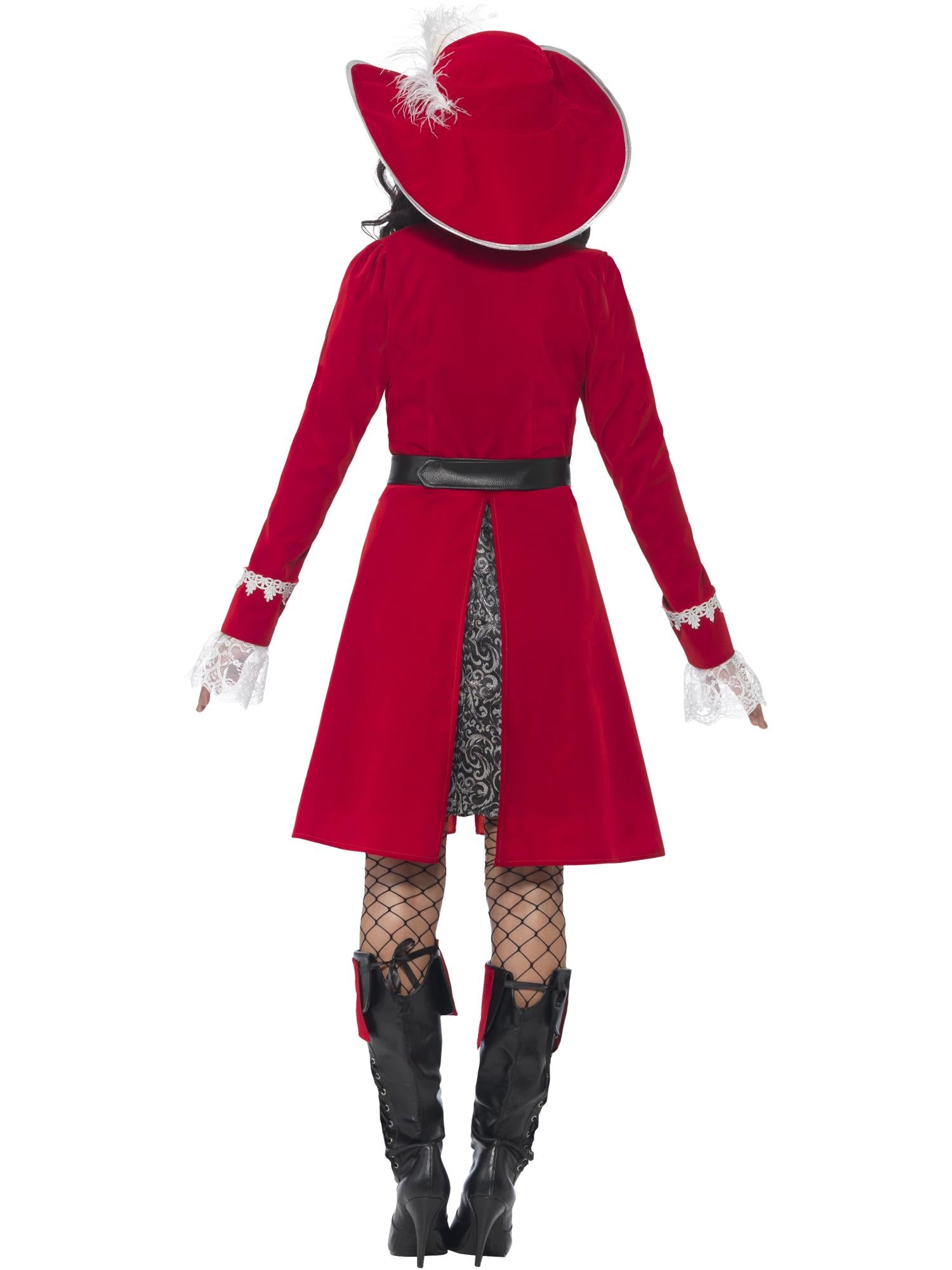 Deluxe Authentic Lady Captain Costume, Red 2