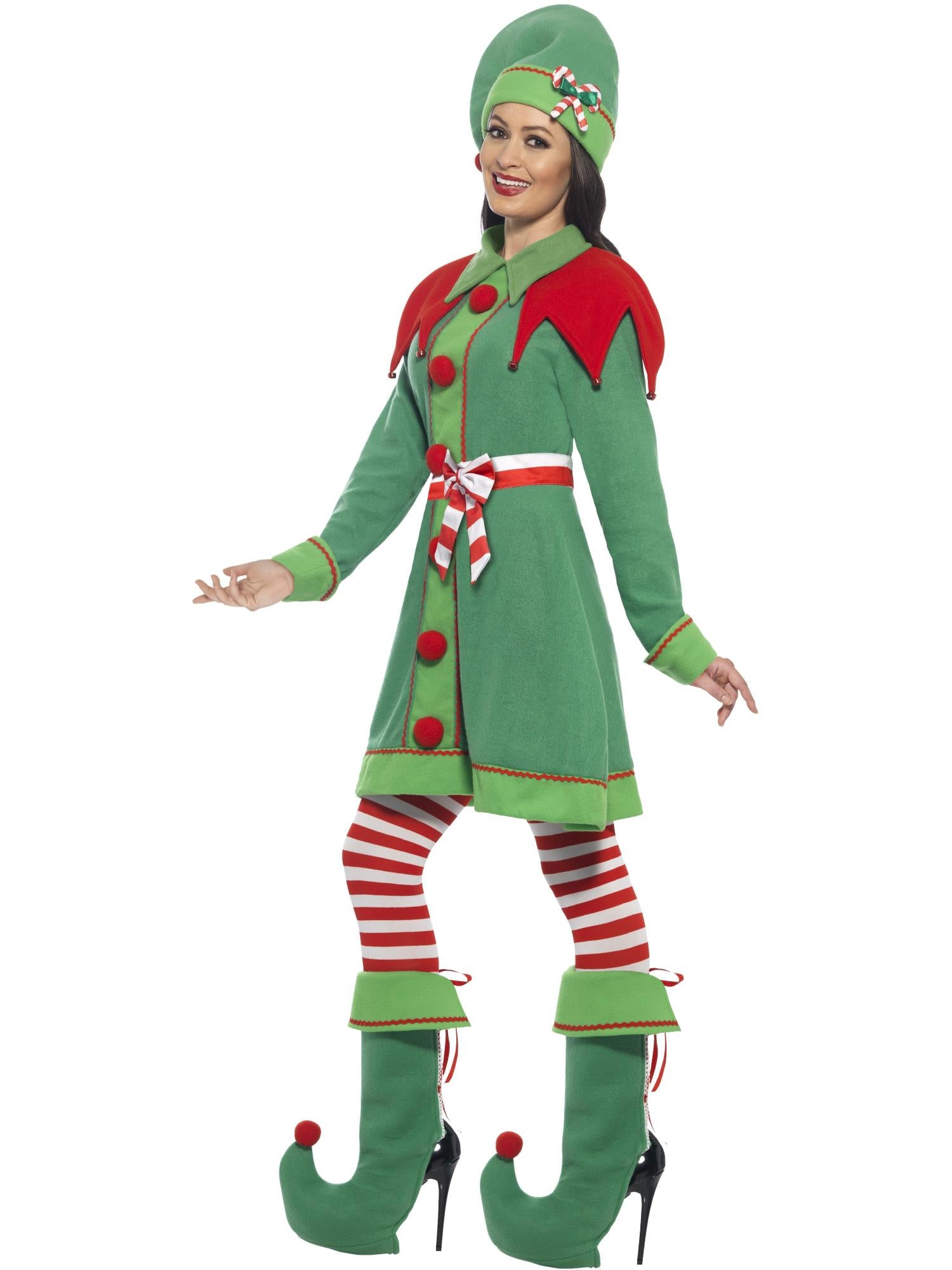 Deluxe Miss Elf Costume, Green 3