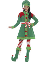 Deluxe Miss Elf Costume, Green 1