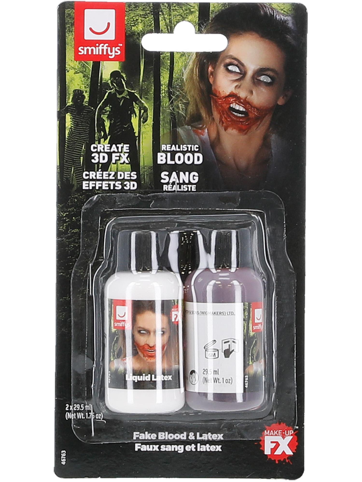 Smiffys Make-Up FX, Fake Blood & Latex Kit, 2