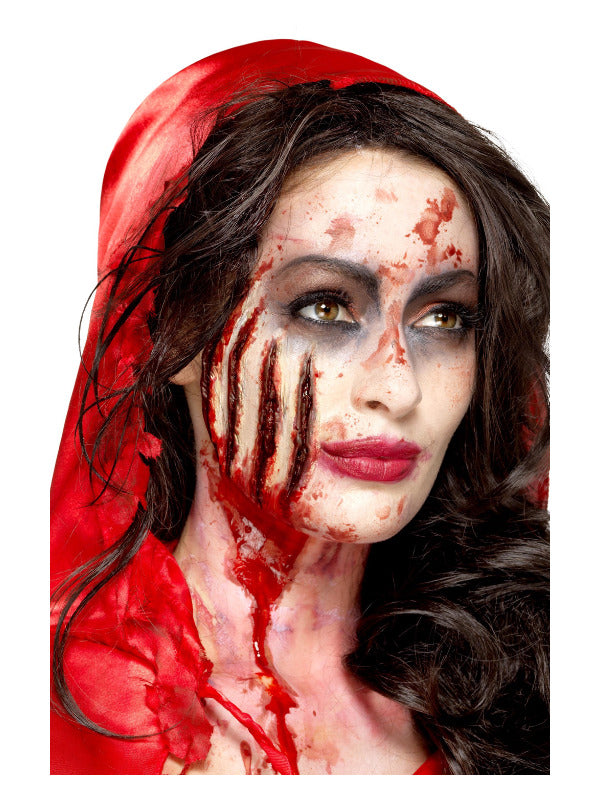 Smiffys Make-Up FX, Latex Claw Wound Scar, Red - 2