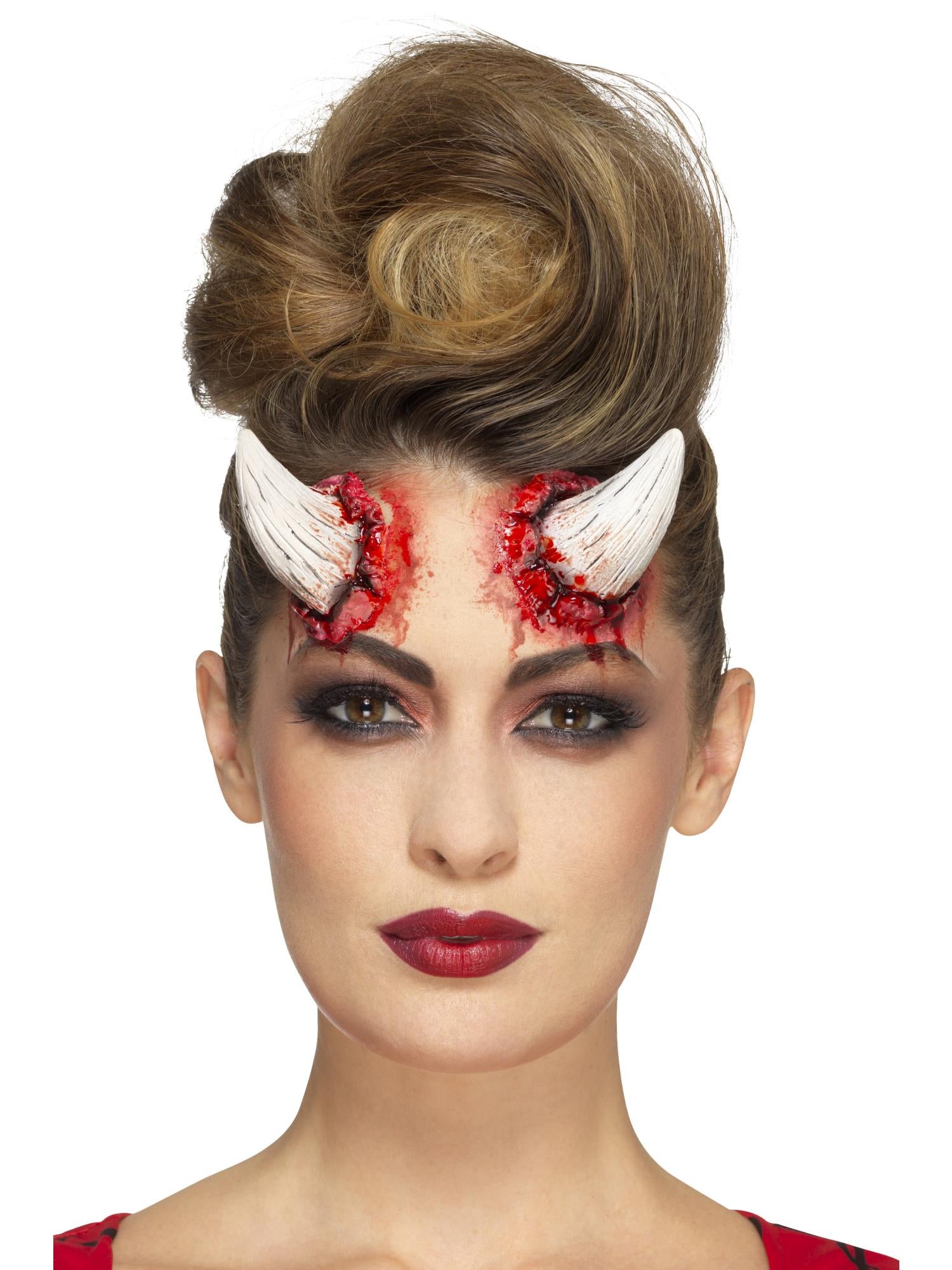 Smiffys Make-Up FX, Latex Devil Horn Prosthetics, 1