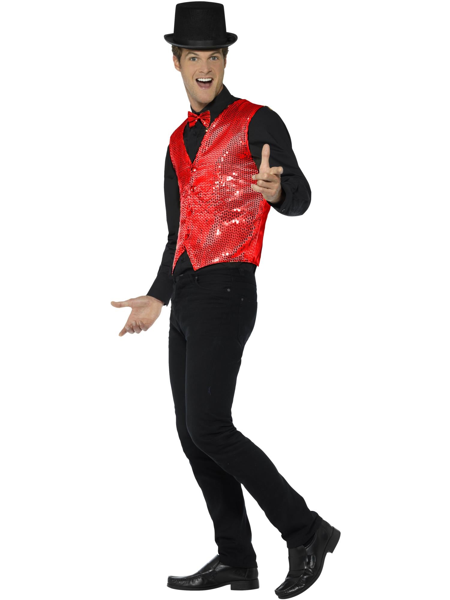 Sequin Waistcoat, Red 3