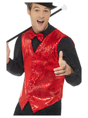 Sequin Waistcoat, Red - 1
