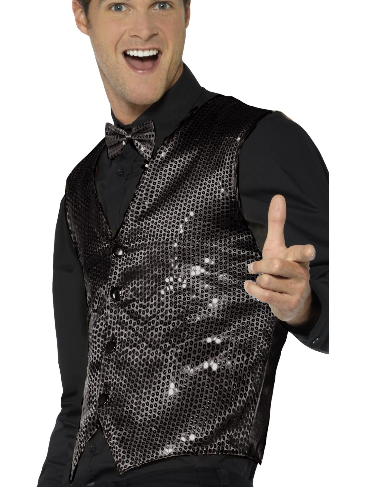 Sequin Waistcoat, Black 3