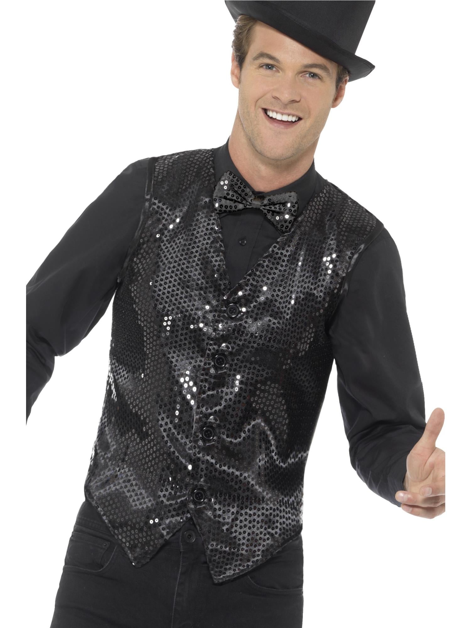 Sequin Waistcoat, Black 1