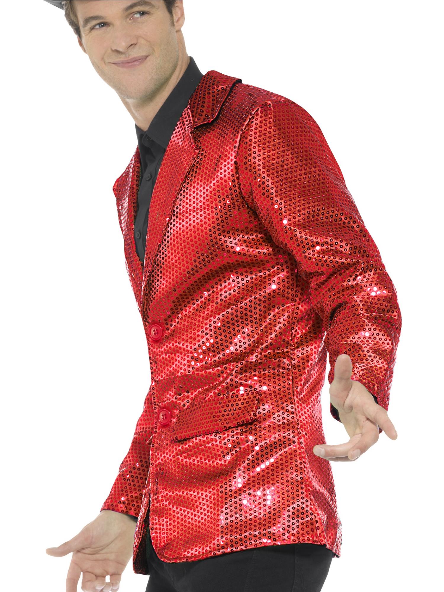 Sequin Jacket, Mens, Red 3