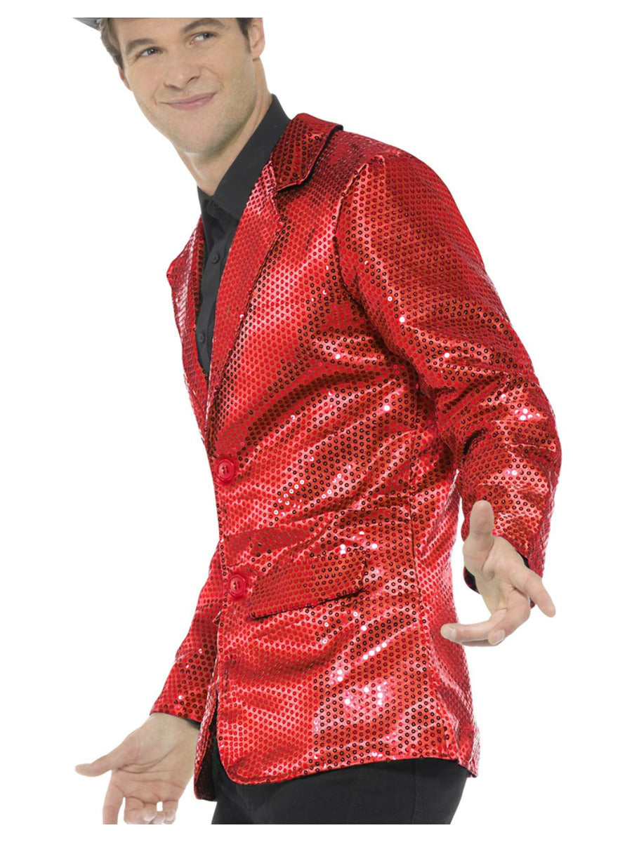 Sequin Jacket, Mens, Red - 4