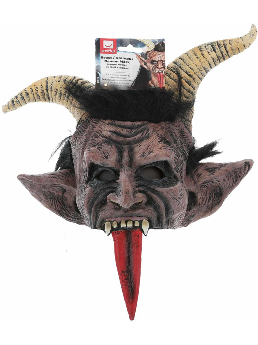 Beast / Krampus Demon Mask, Brown - 3