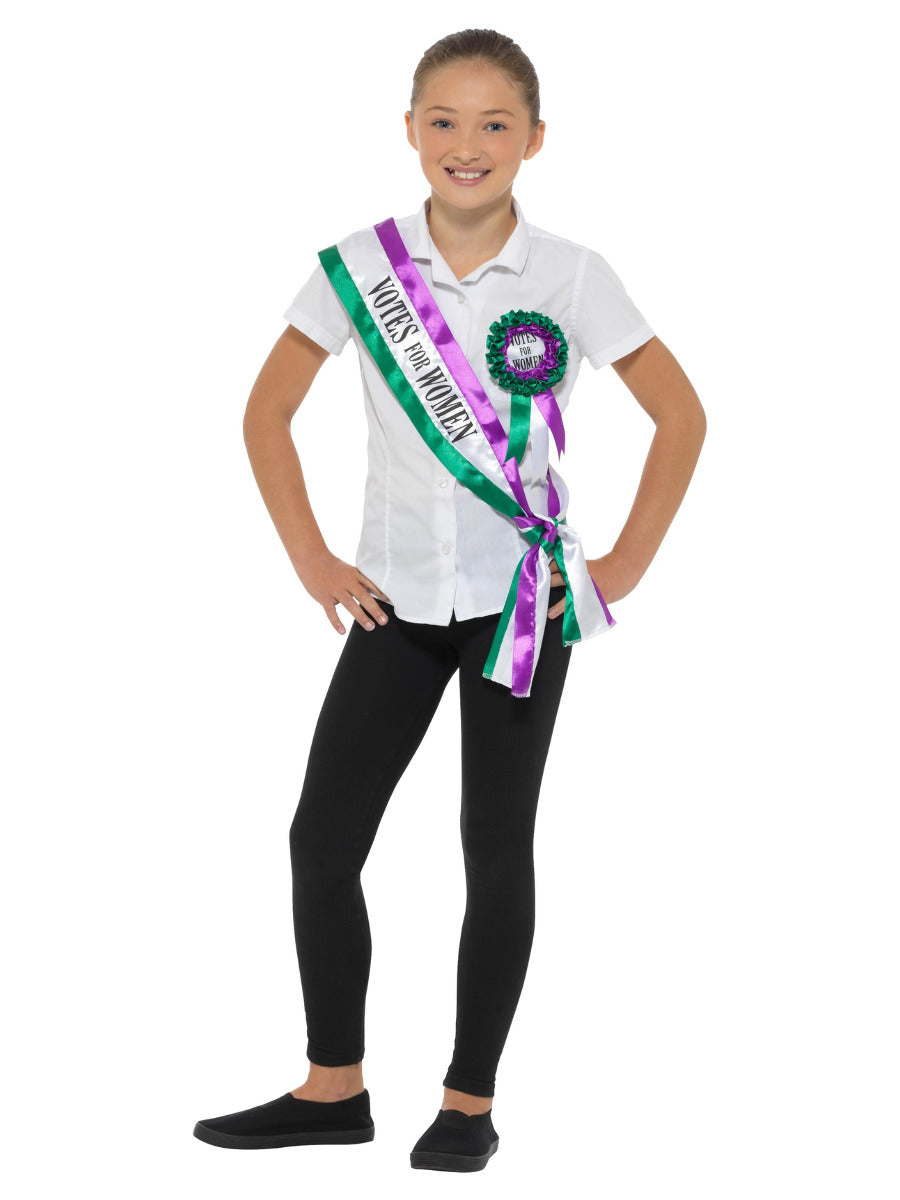 Victorian Suffragette Kit, White & Purple - 1