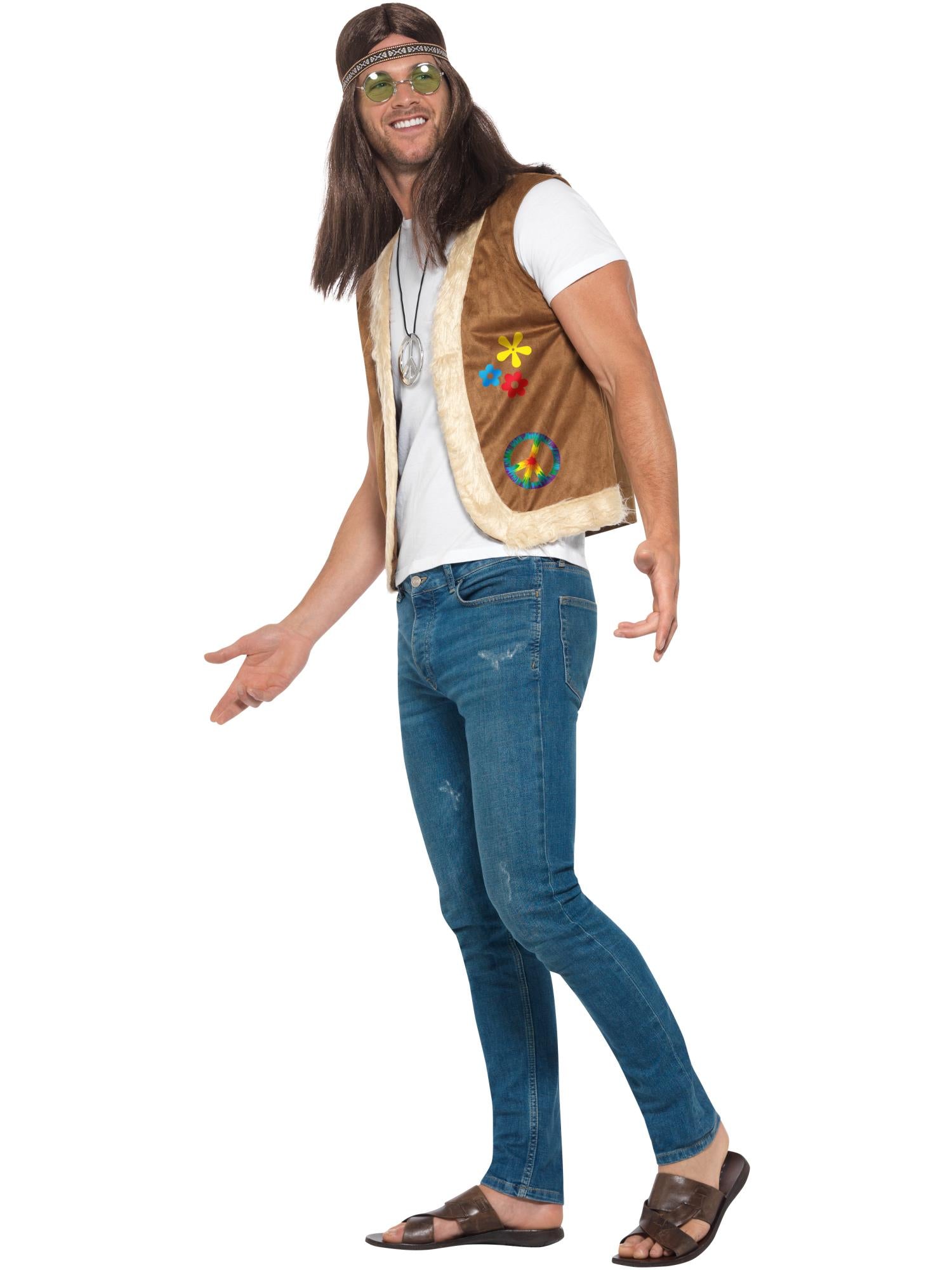 Hippie Waistcoat, Unisex, Brown 3
