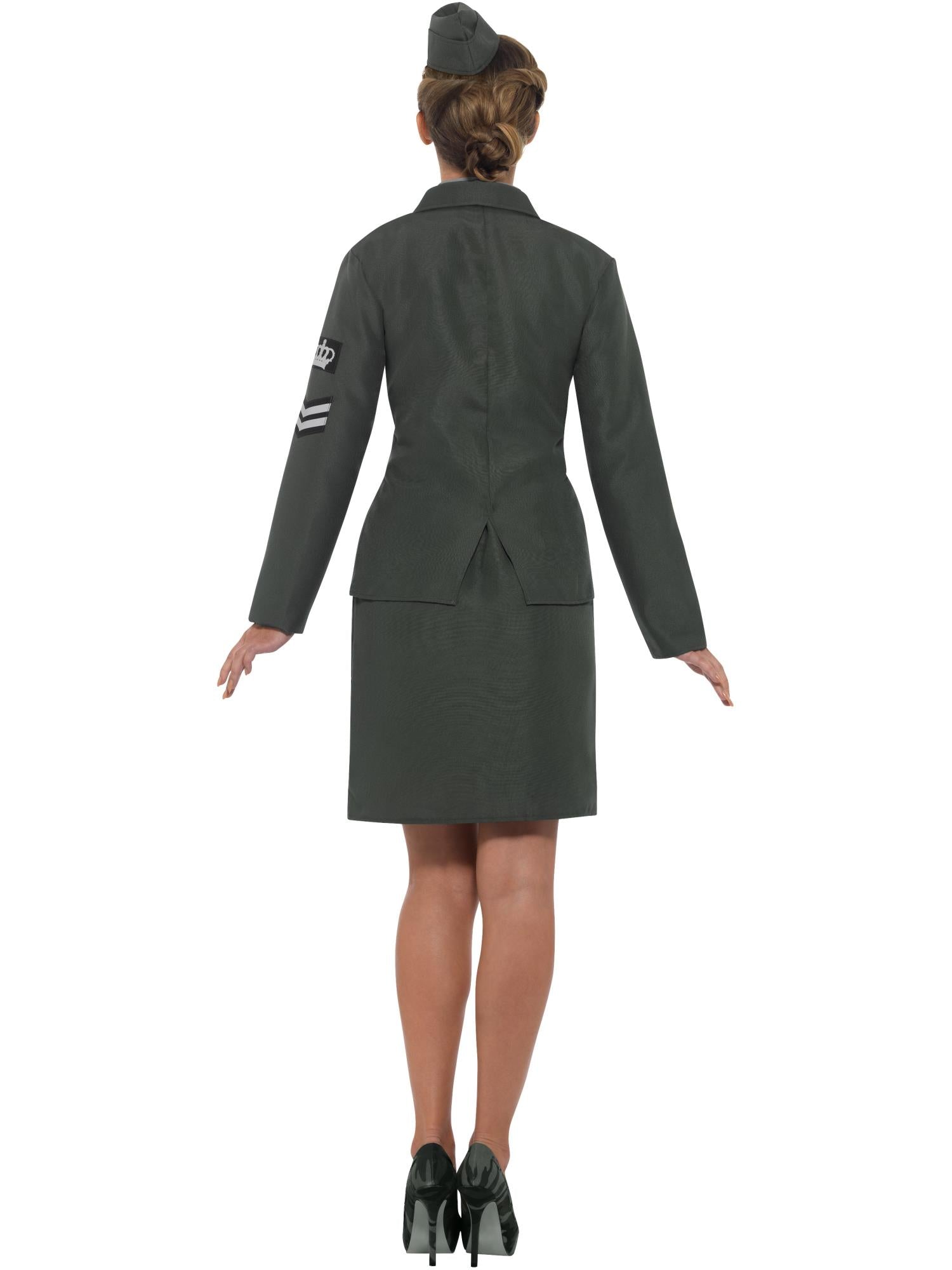 WW2 Army Girl Costume, Green 2