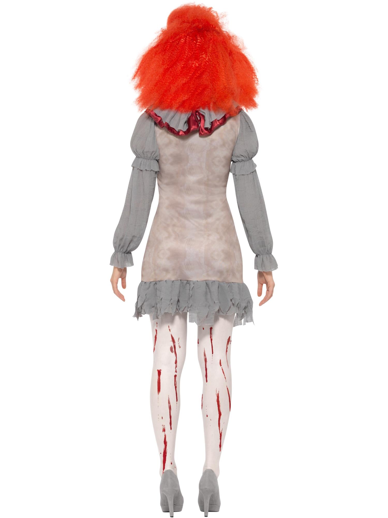 Vintage Clown Lady Costume, Grey & Red 2