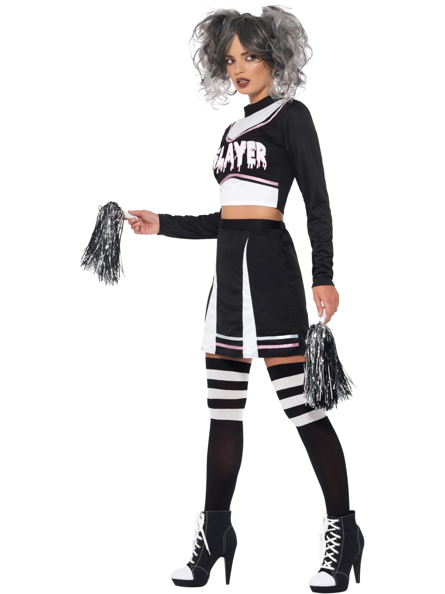 Fever Gothic Cheerleader Costume, Black 3