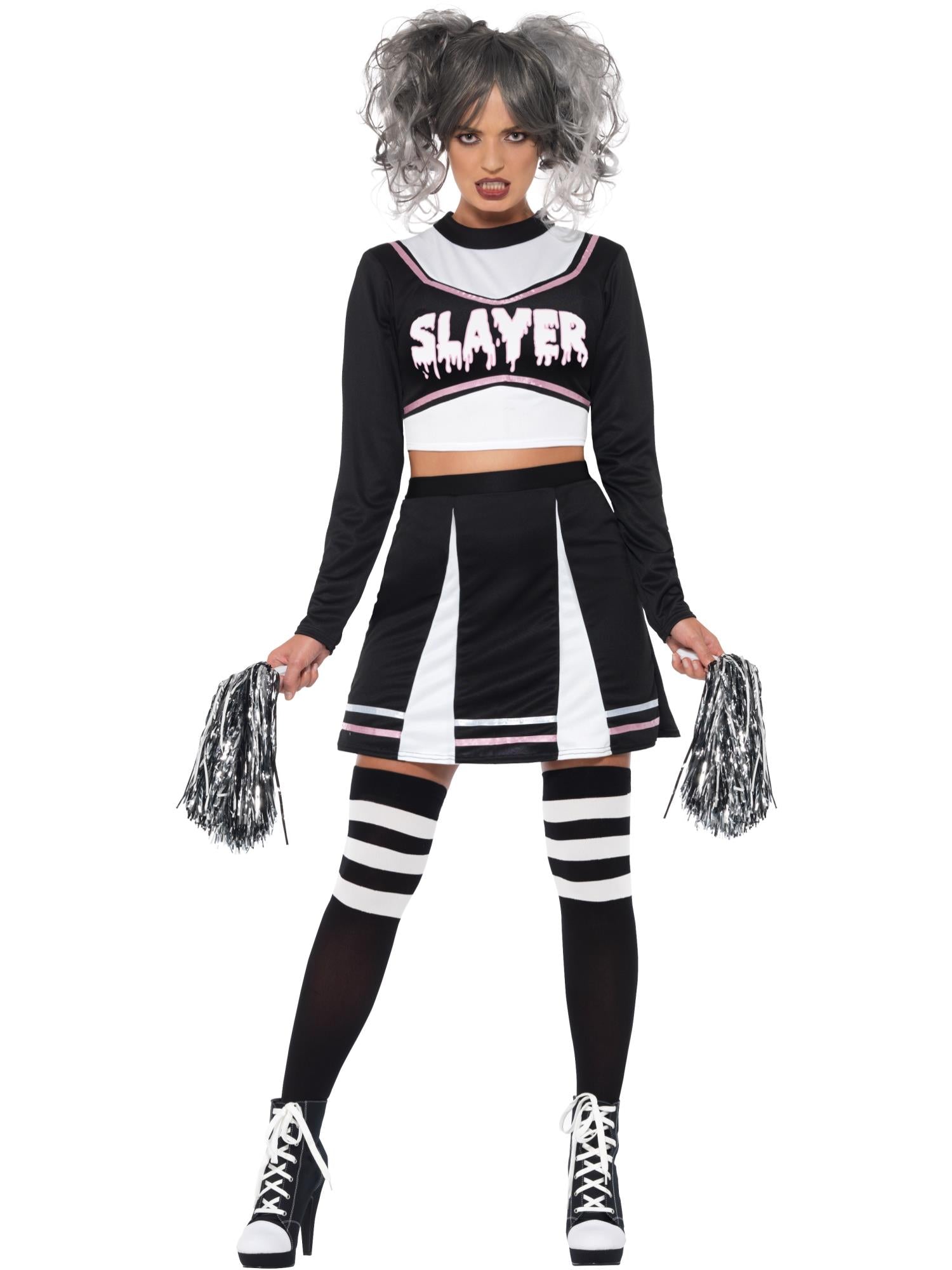 Fever Gothic Cheerleader Costume, Black 1