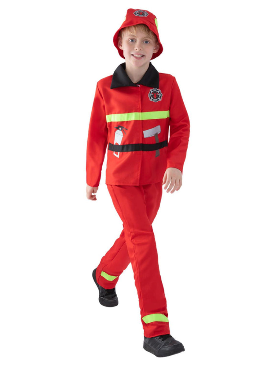 Toddler Fire Fighter Costume, Red - 1