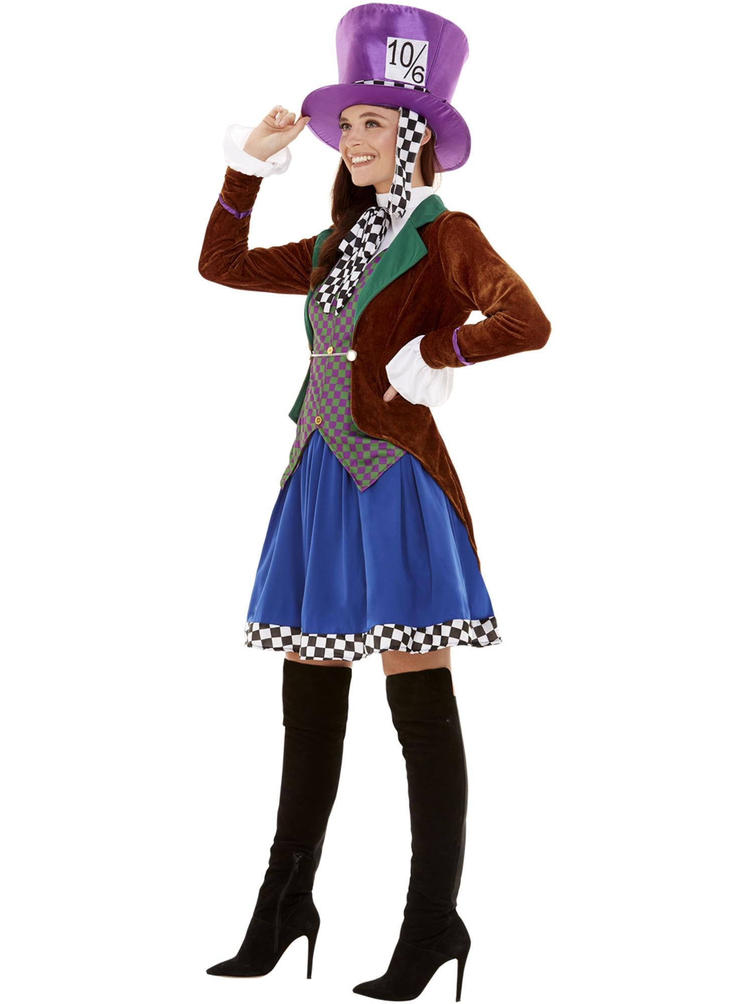 Miss Hatter Costume, Multi-Coloured 3