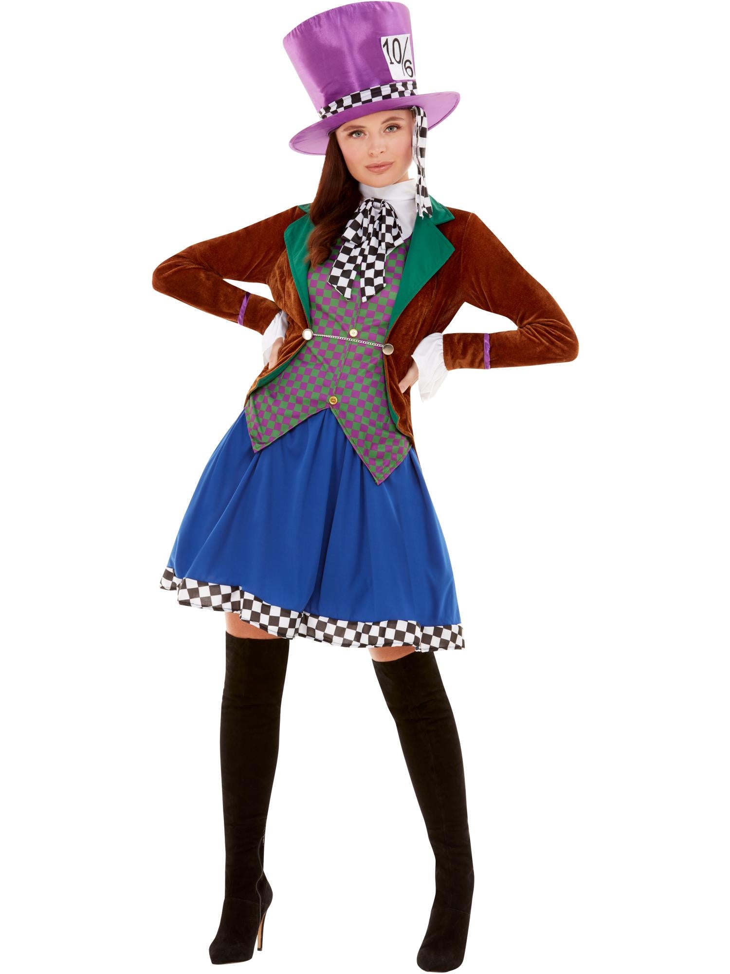 Miss Hatter Costume, Multi-Coloured 1