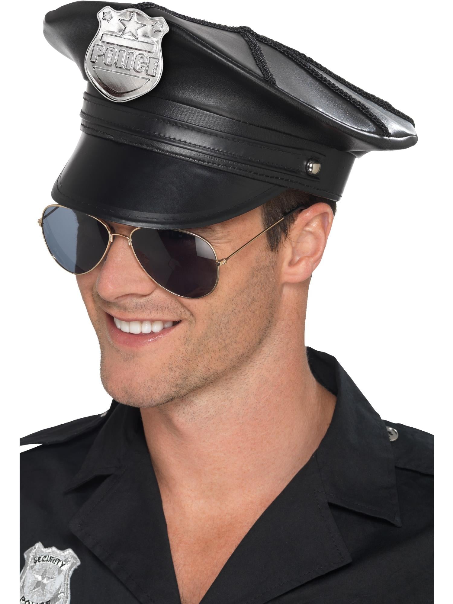 Deluxe Police Hat, Black 1
