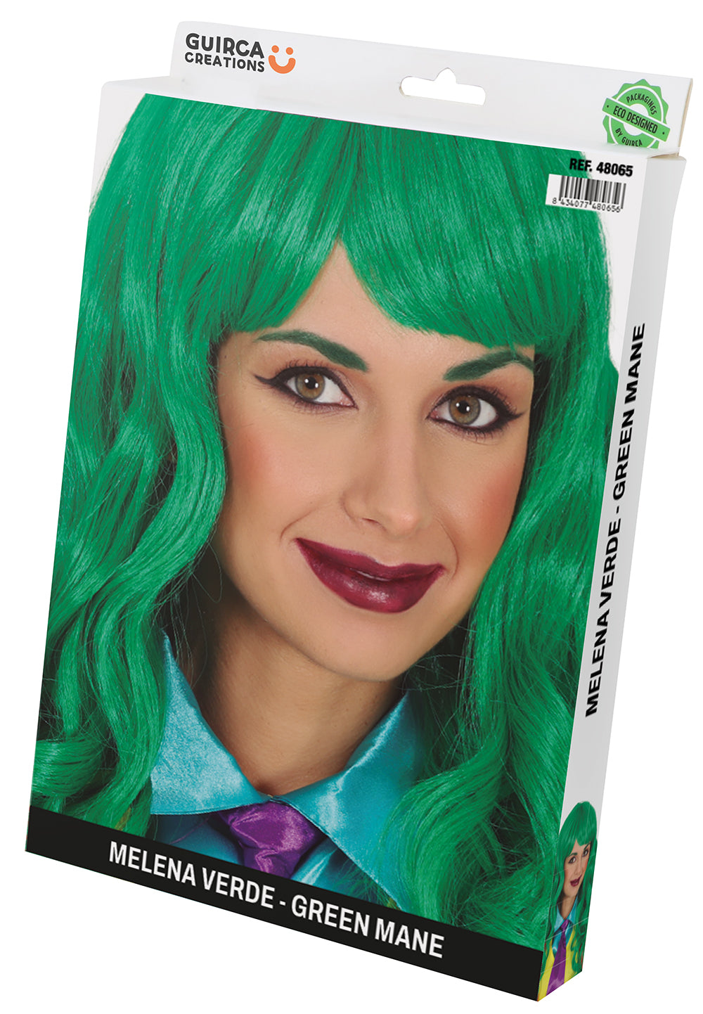 GREEN LONG WIG IN BOX