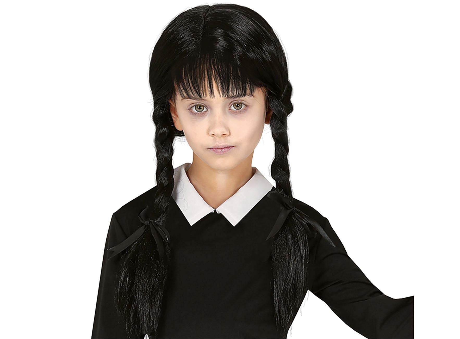 BLACK BRAID WIG WITH BANGS,CHILD, IN BOX