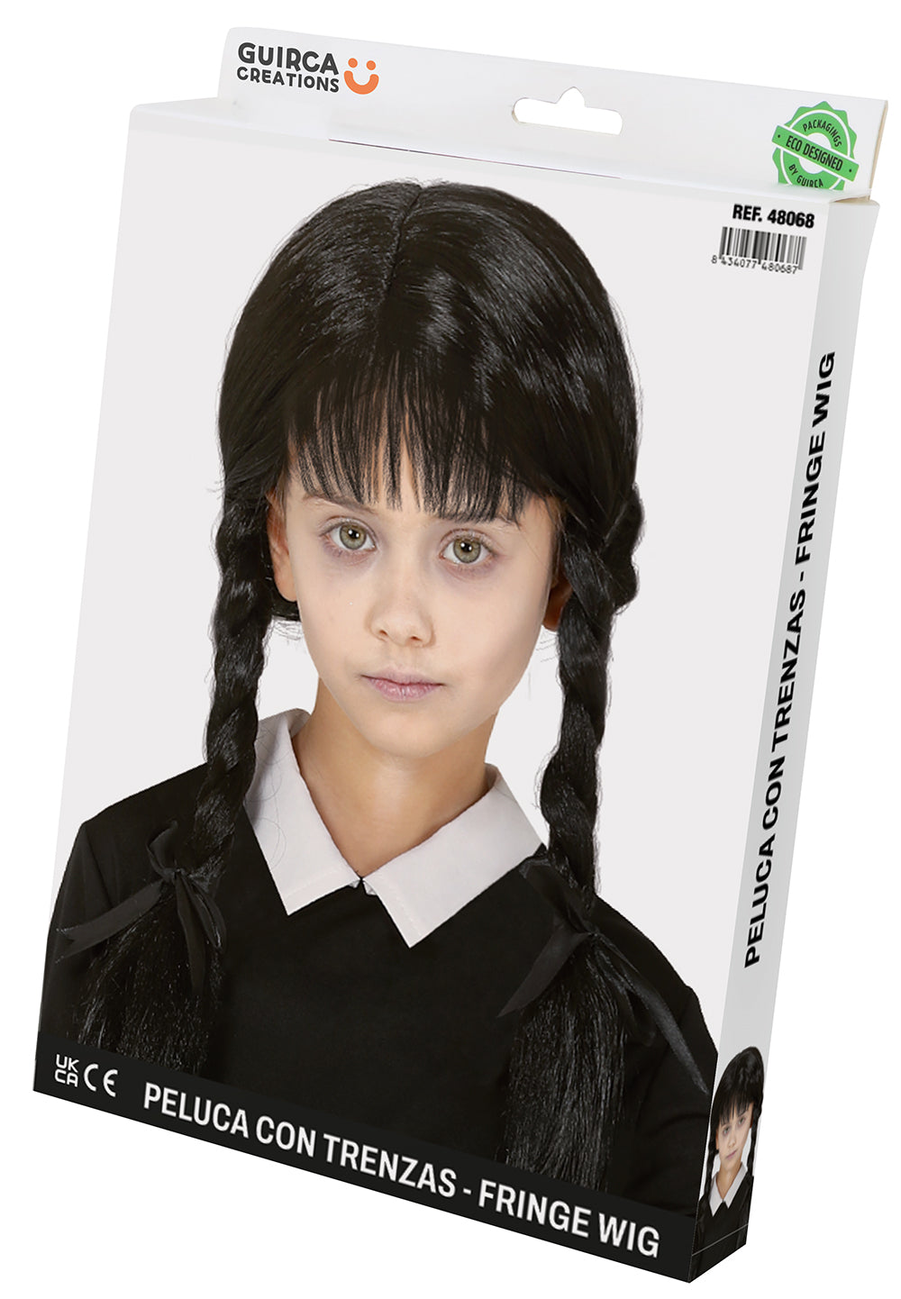 BLACK BRAID WIG WITH BANGS,CHILD, IN BOX