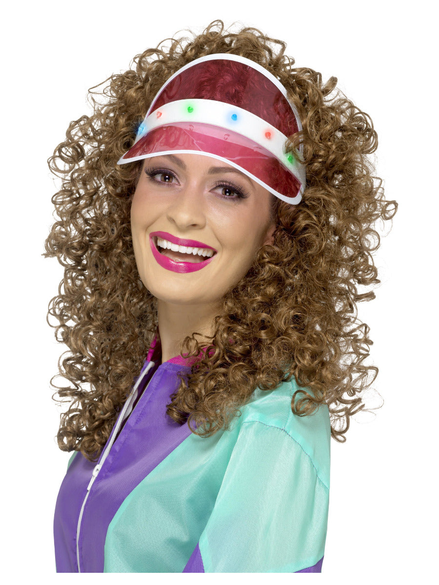 80s Light Up Visor, Pink - 1