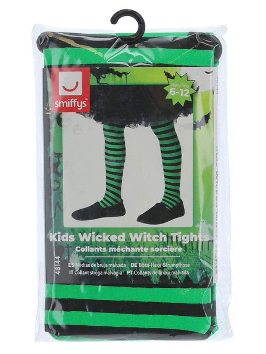 Wicked Witch Tights, Child, Green & Black - 3
