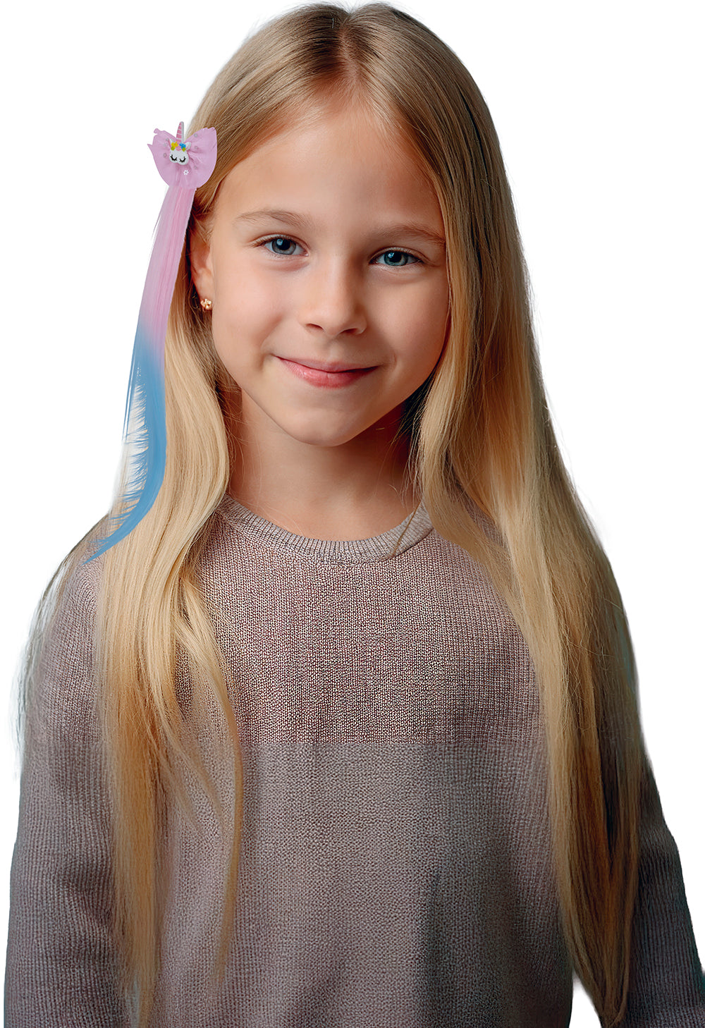 PINK HAIR EXTENSION WITH UNICORN 35 CMS