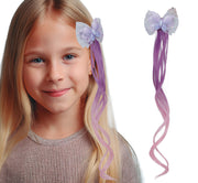 LILAC HAIR EXTENSION WITH BUTTERFLY 35 CM