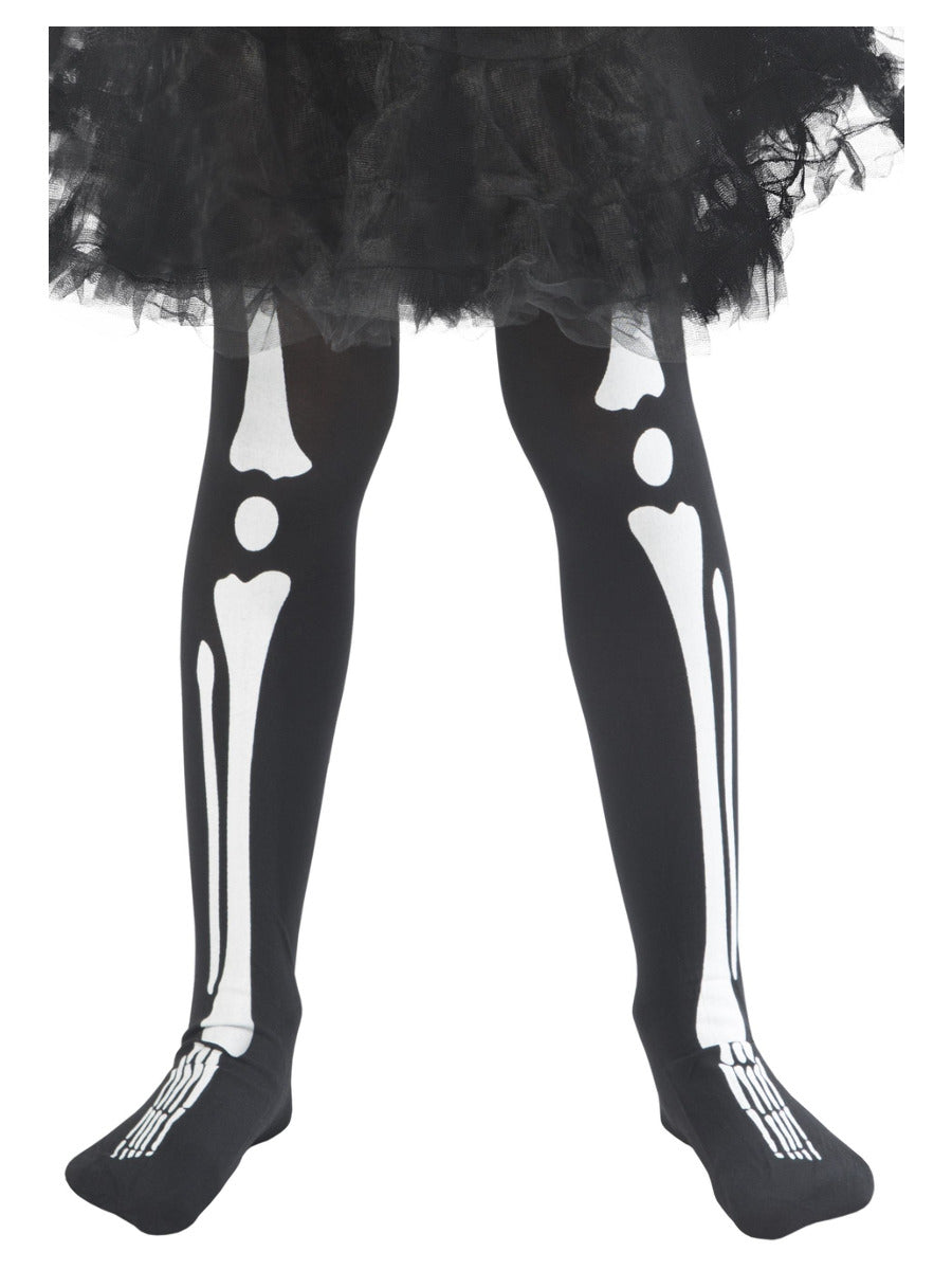 Skeleton Tights, Child, Black - 1