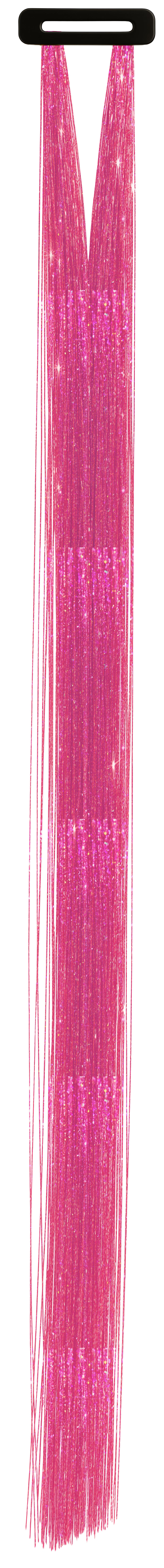 3 TINSEL HAIR EXTENSIONS 50 CM PINK