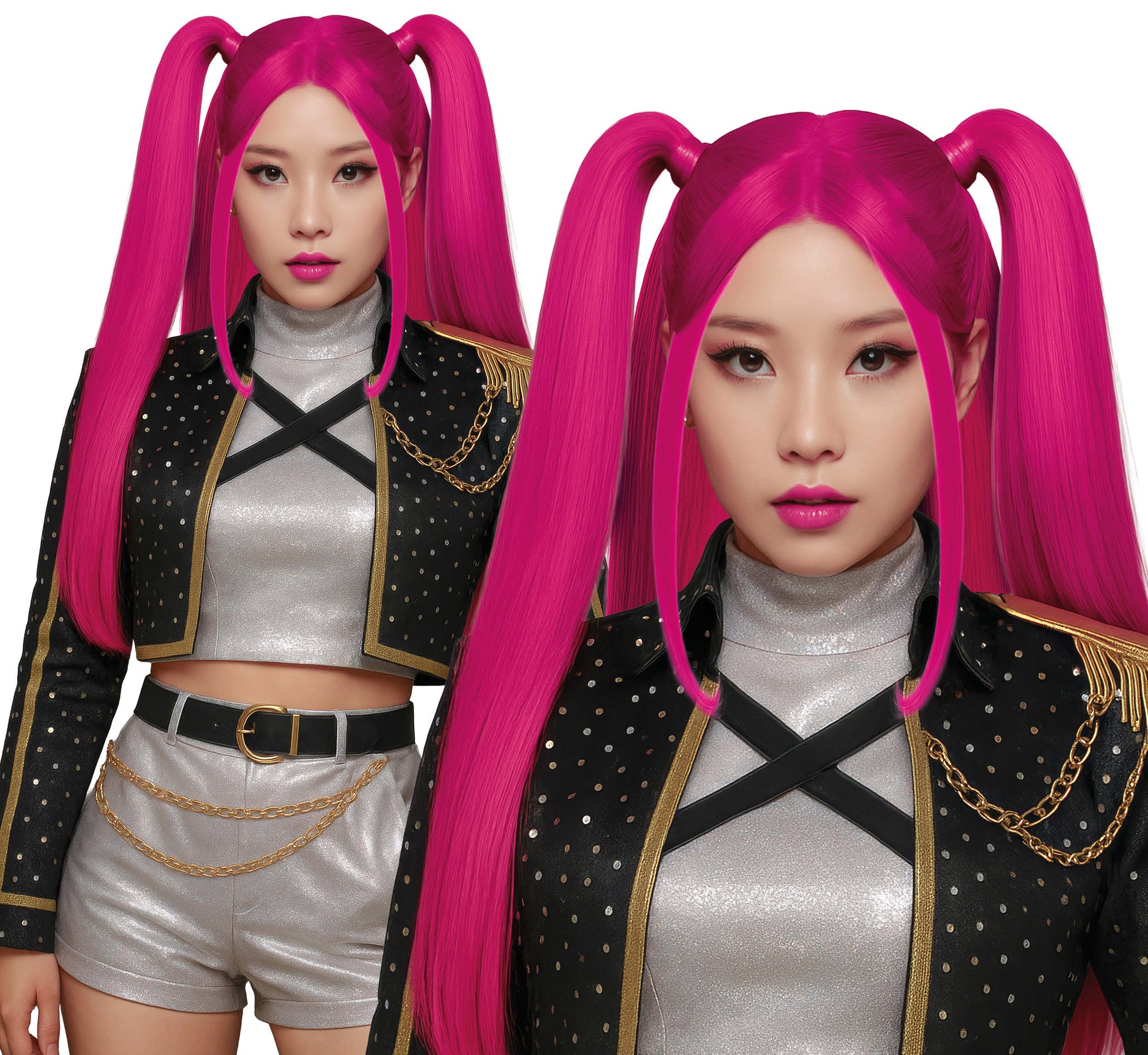 WIG K POP PINK CHARM