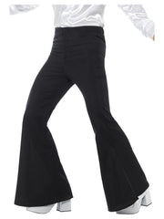 Flared Trousers, Mens, Black - 1