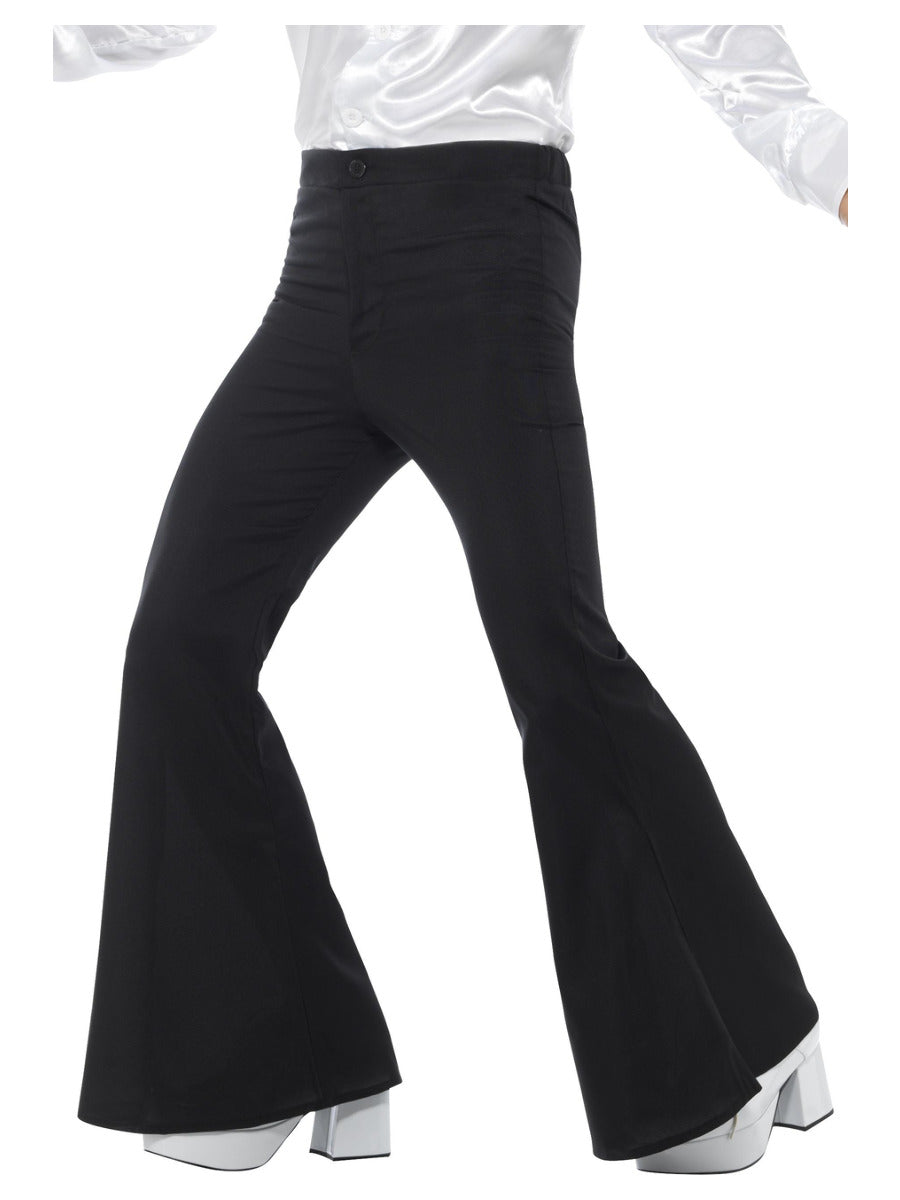Flared Trousers, Mens, Black - 1