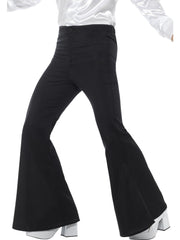 Flared Trousers, Mens, Black 1