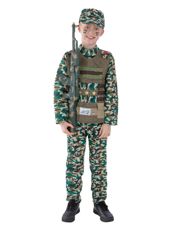 Camouflage Military Boy Costume, Green - 2