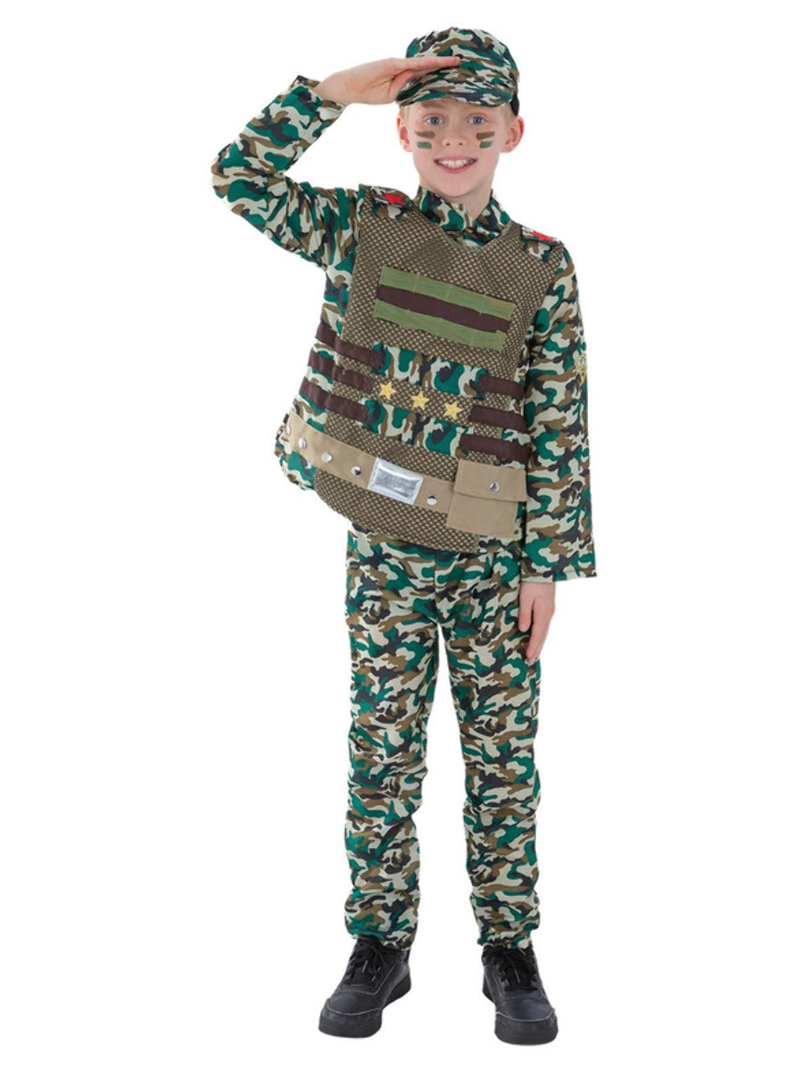 Camouflage Military Boy Costume, Green - 5