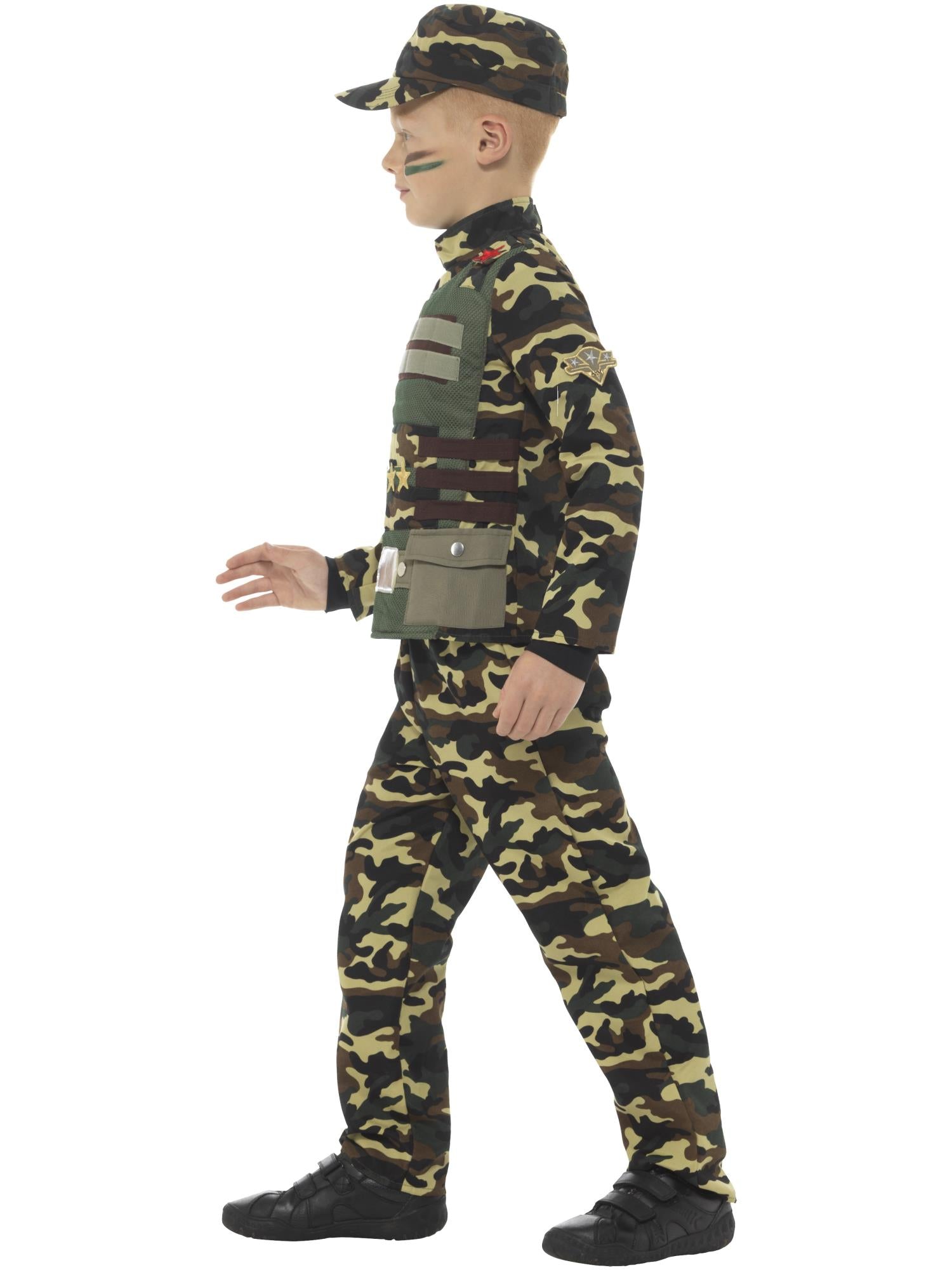 Camouflage Military Boy Costume, Green 3