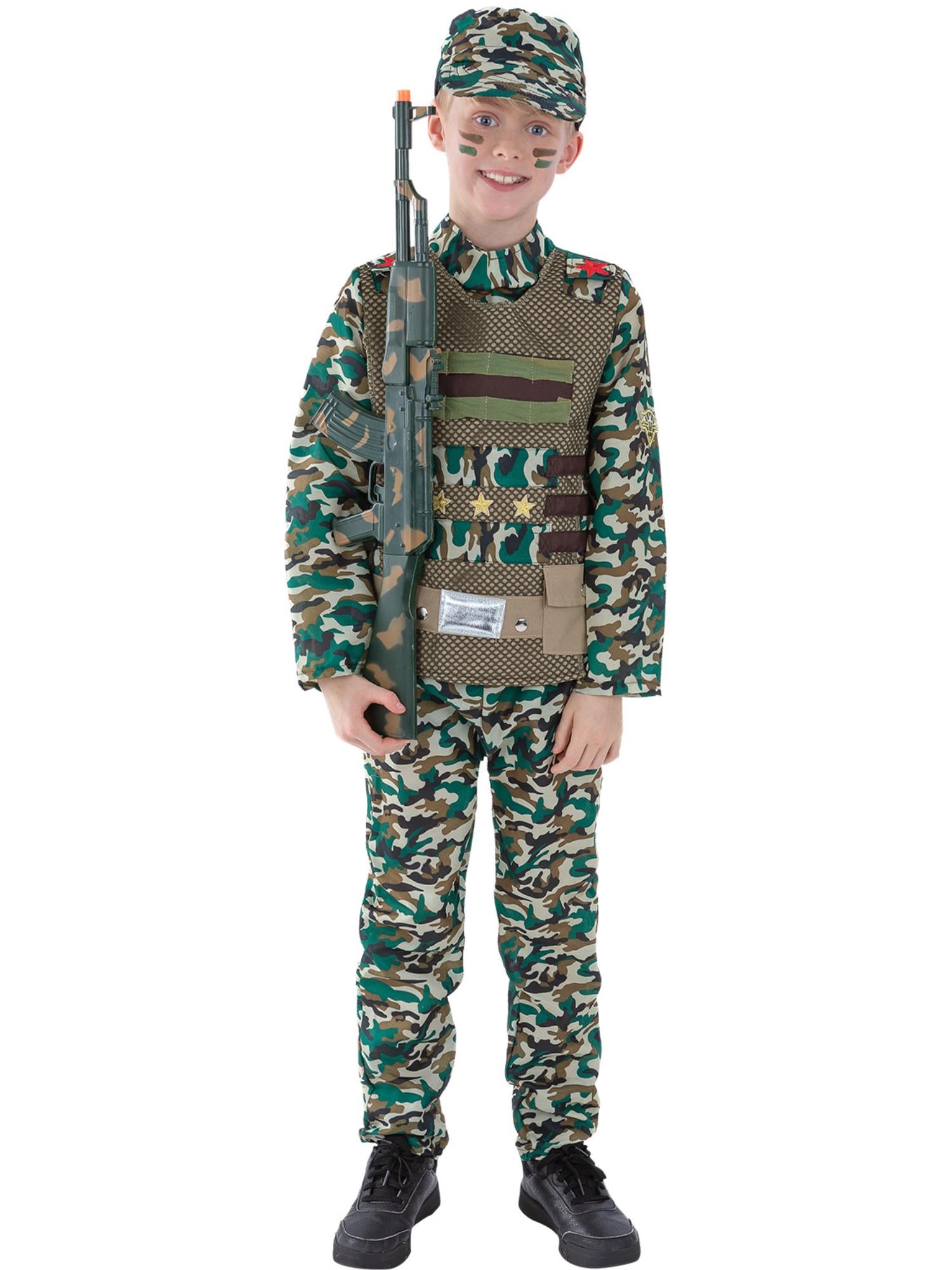 Camouflage Military Boy Costume, Green 1