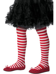 Striped Tights, Childs, Red & White 1