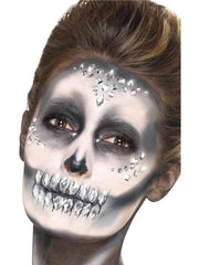 Smiffys Make-Up FX, Jewel Face Gems, Silver 1